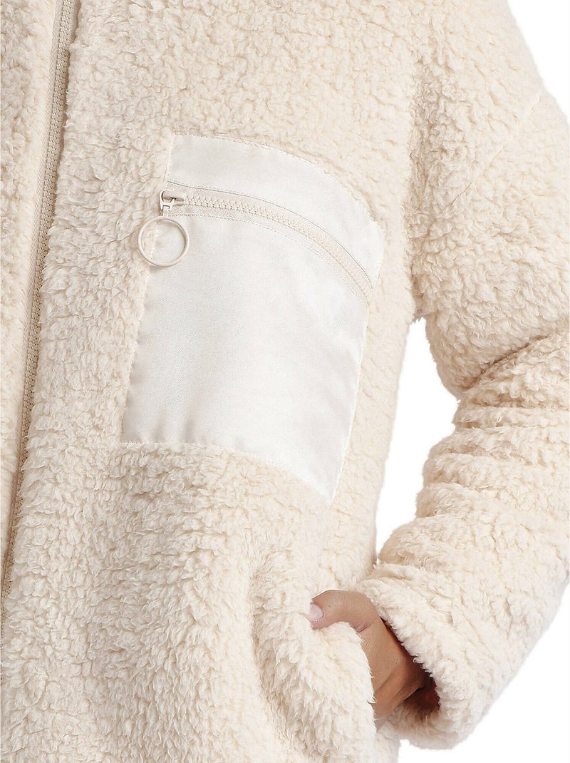 ADMAS HOME Bata Manga Larga Calentita Soft Home para Mujer Beige - Kiabi