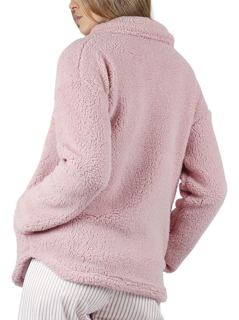 ADMAS HOME Bata Manga Larga Calentita Soft Home para Mujer Rosa - Kiabi