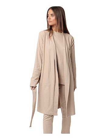 ADMAS HOME Bata Manga Larga Canalé Supersoft para Mujer