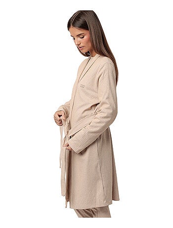 ADMAS HOME Bata Manga Larga Canalé Supersoft para Mujer