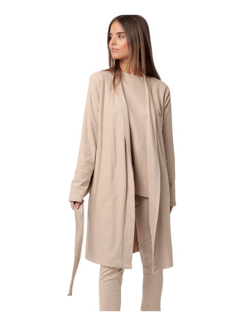 ADMAS HOME Bata Manga Larga Canalé Supersoft para Mujer - Kiabi ADMAS HOME Bata Manga Larga Canalé Supersoft para Mujer - Kiabi
