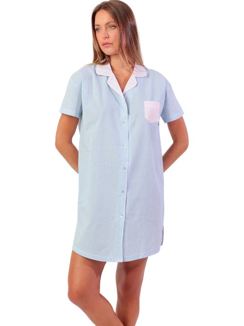 ADMAS HOME Camisola Manga Corta Stripes Home para Mujer - Kiabi ADMAS HOME Camisola Manga Corta Stripes Home para Mujer - Kiabi