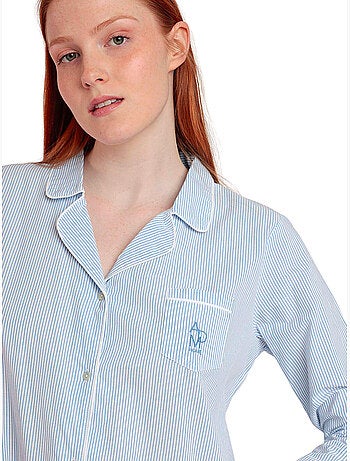 ADMAS HOME Camisola Manga Larga Abierta Popelín Stripes Home para Mujer