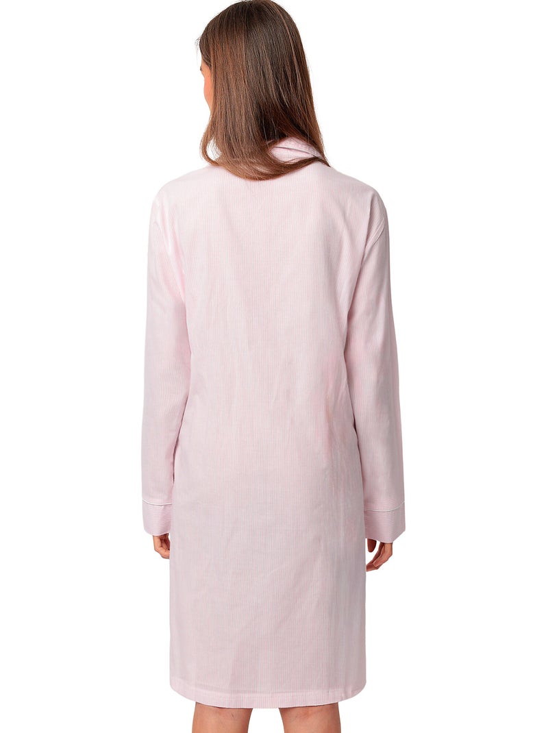 ADMAS HOME Camisola Manga Larga Abierta Popelín Stripes Home para Mujer Rosa - Kiabi