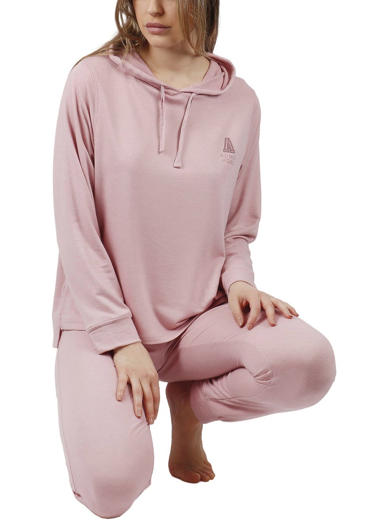 ADMAS HOME Pijama Capucha Manga Larga Make it Happen para Mujer Rosa - Kiabi