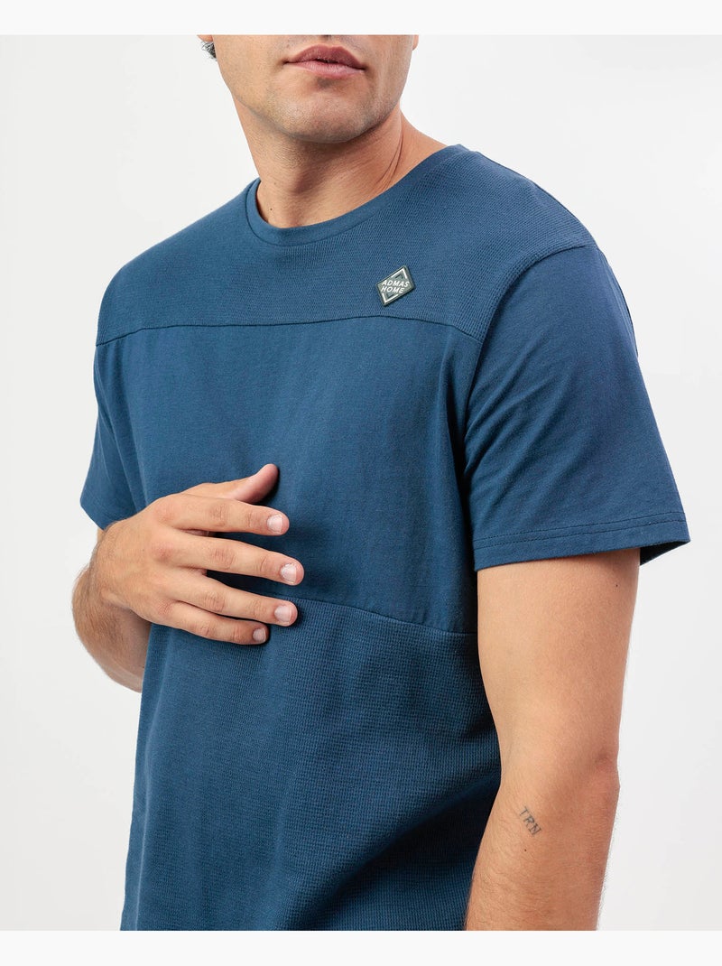 ADMAS HOME Pijama Manga Corta Honey Comb para Hombre Azul - Kiabi