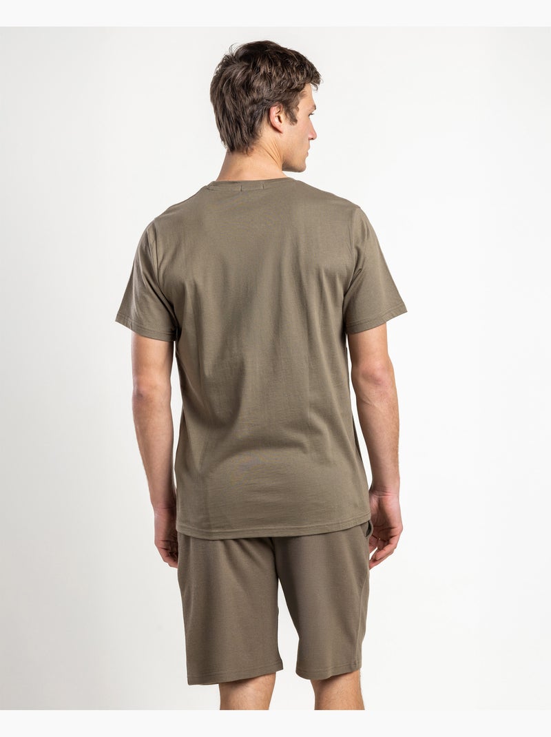 ADMAS HOME Pijama Manga Corta Honey Comb para Hombre Caqui - Kiabi