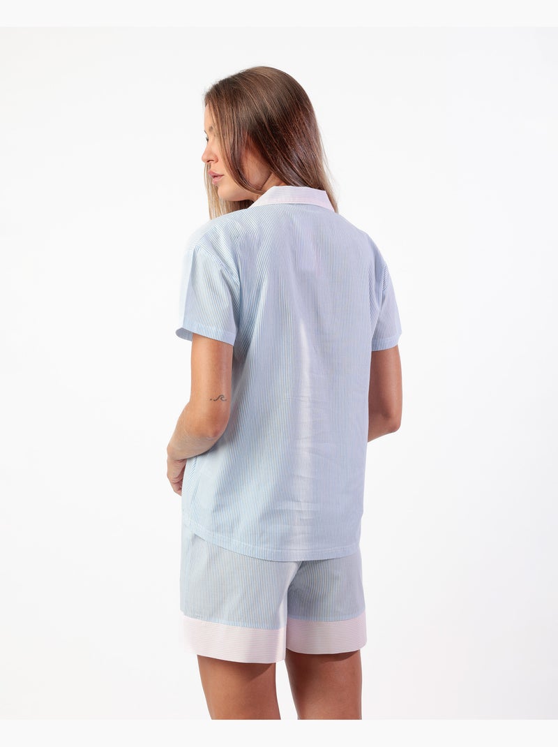 ADMAS HOME Pijama Manga Corta Stripes Home para Mujer Azul - Kiabi