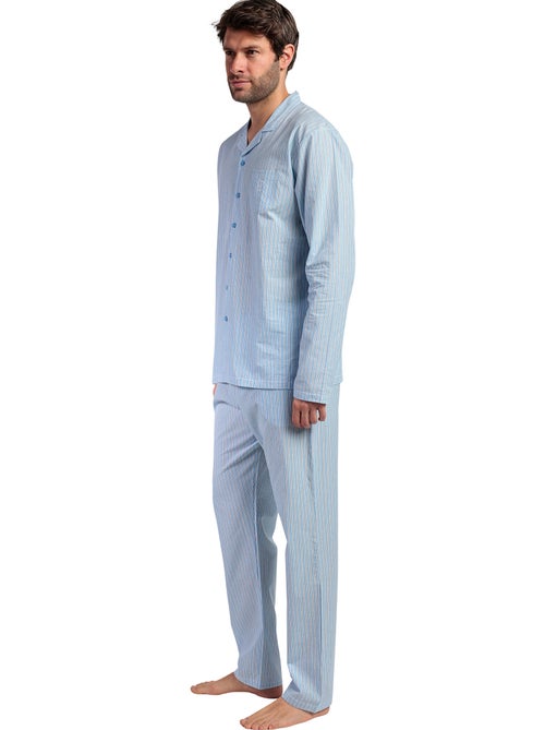 ADMAS HOME Pijama Manga Larga Abierto Popelín Home Compact para Hombre - Kiabi