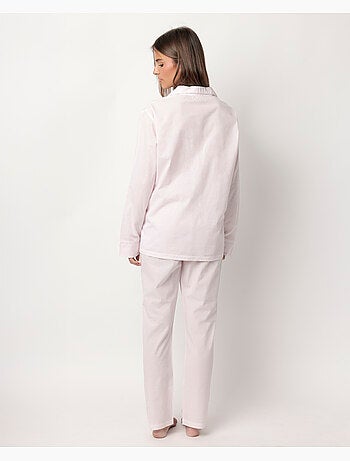 ADMAS HOME Pijama Manga Larga Abierto Popelín Stripes Home para Mujer