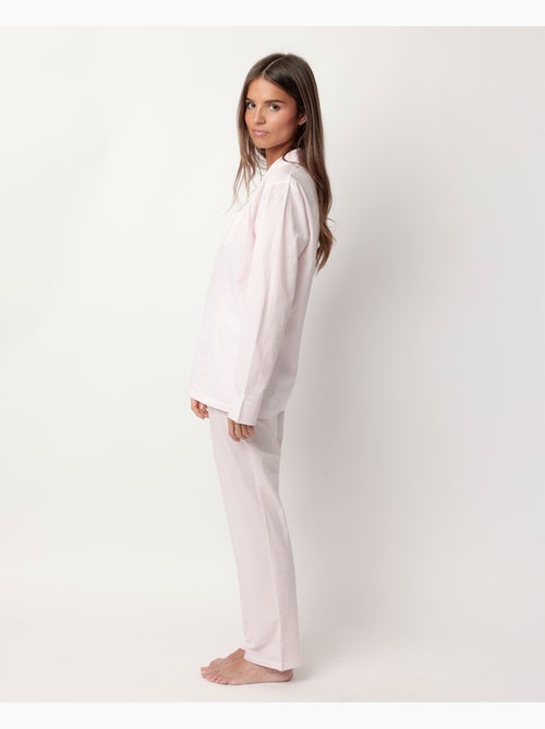 ADMAS HOME Pijama Manga Larga Abierto Popelín Stripes Home para Mujer - Kiabi ADMAS HOME Pijama Manga Larga Abierto Popelín Stripes Home para Mujer - Kiabi