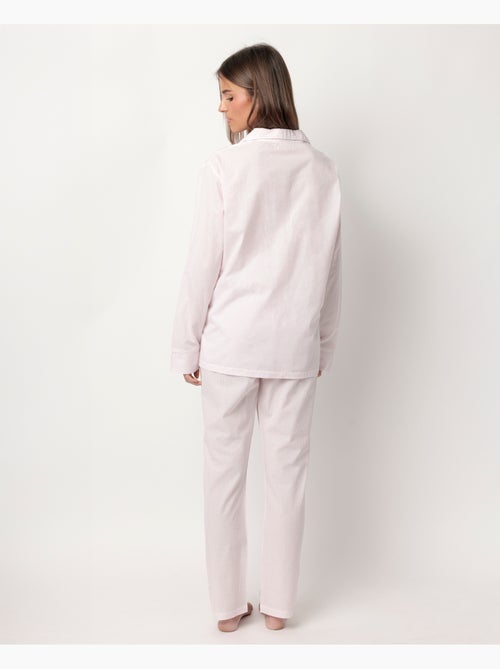 ADMAS HOME Pijama Manga Larga Abierto Popelín Stripes Home para Mujer - Kiabi ADMAS HOME Pijama Manga Larga Abierto Popelín Stripes Home para Mujer - Kiabi