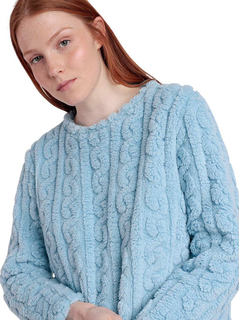 ADMAS HOME Pijama Manga Larga Calentito Chains Home para Mujer Azul - Kiabi