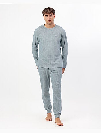 ADMAS HOME Pijama Manga Larga Canalé Supersoft para Hombre