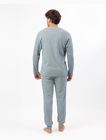 ADMAS HOME Pijama Manga Larga Canalé Supersoft para Hombre