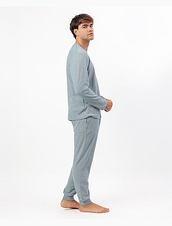 ADMAS HOME Pijama Manga Larga Canalé Supersoft para Hombre