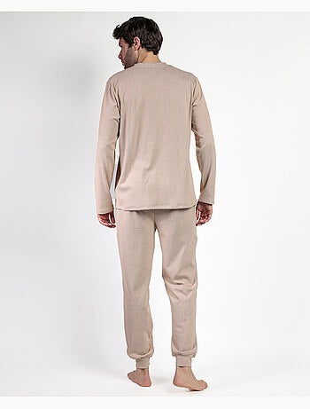 ADMAS HOME Pijama Manga Larga Canalé Supersoft para Hombre