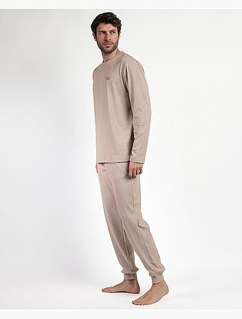 ADMAS HOME Pijama Manga Larga Canalé Supersoft para Hombre