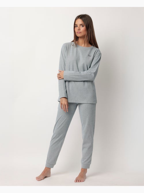 ADMAS HOME Pijama Manga Larga Canalé Supersoft para Mujer - Kiabi