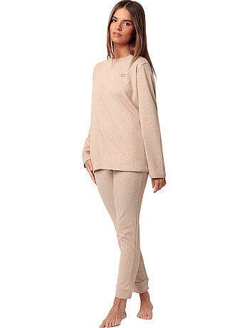 ADMAS HOME Pijama Manga Larga Canalé Supersoft para Mujer