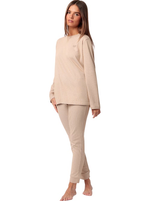 ADMAS HOME Pijama Manga Larga Canalé Supersoft para Mujer - Kiabi