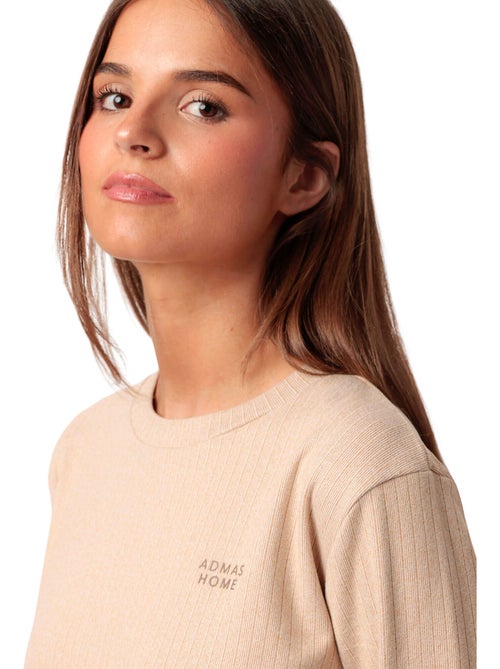 ADMAS HOME Pijama Manga Larga Canalé Supersoft para Mujer - Kiabi