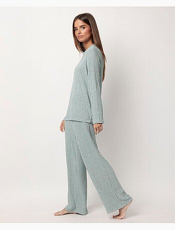 ADMAS HOME Pijama Manga Larga Canalé Tracksuit para Mujer