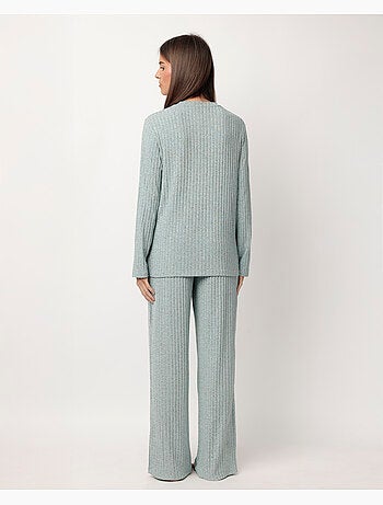 ADMAS HOME Pijama Manga Larga Canalé Tracksuit para Mujer