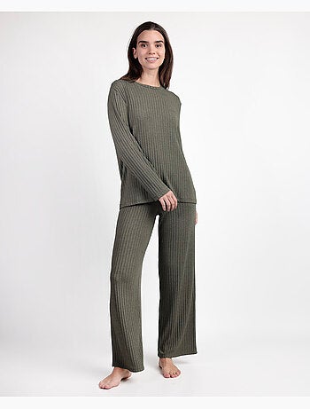 ADMAS HOME Pijama Manga Larga Canalé Tracksuit para Mujer