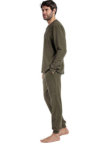 ADMAS HOME Pijama Manga Larga Checks Texture para Hombre