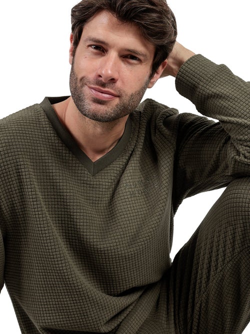 ADMAS HOME Pijama Manga Larga Checks Texture para Hombre - Kiabi