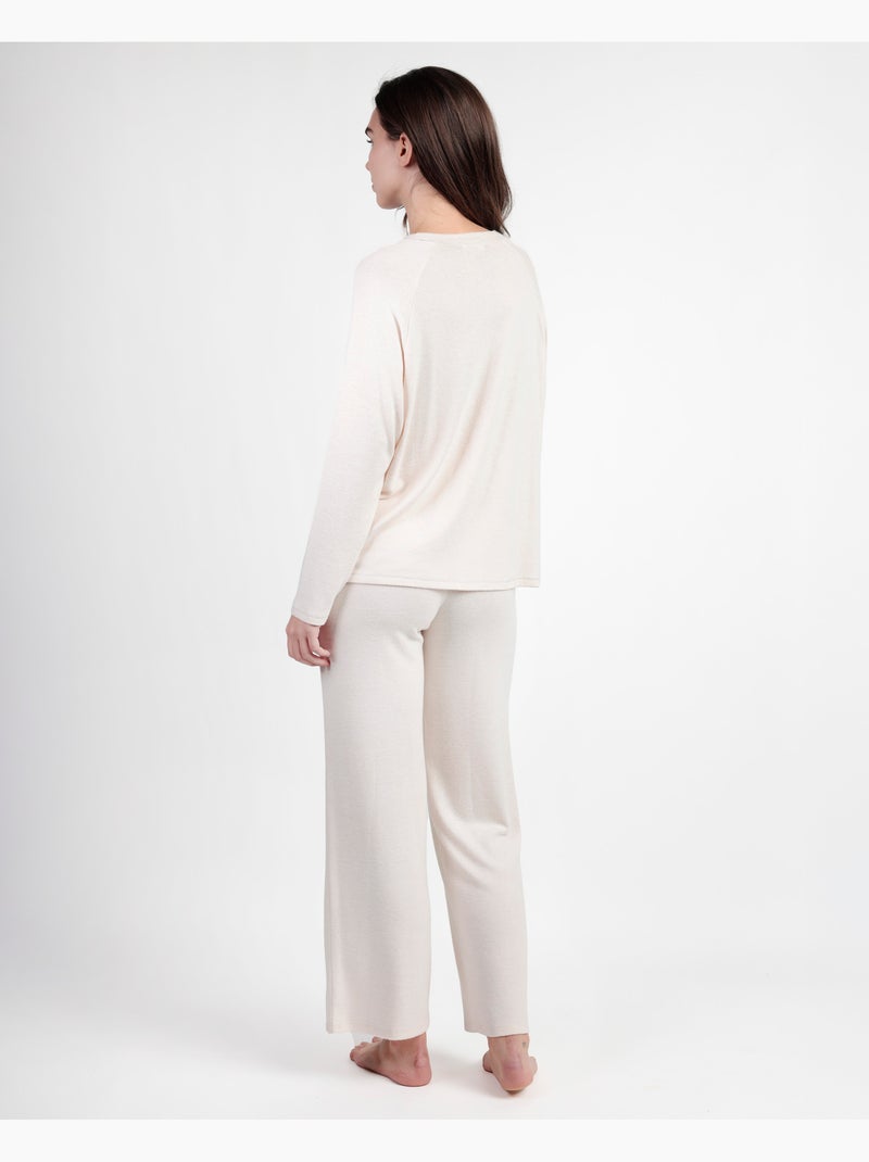 ADMAS HOME Pijama Manga Larga Soft para Mujer Crudo - Kiabi
