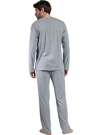 ADMAS HOME Pijama Manga Larga Tapeta Canalé Supersoft para Hombre