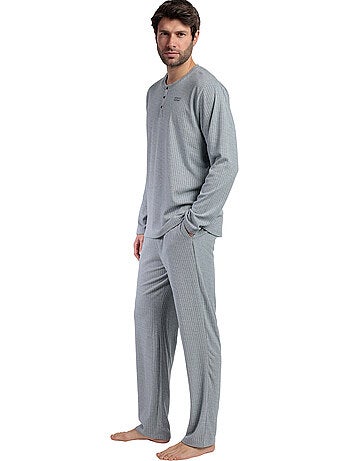 ADMAS HOME Pijama Manga Larga Tapeta Canalé Supersoft para Hombre