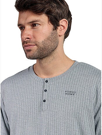 ADMAS HOME Pijama Manga Larga Tapeta Canalé Supersoft para Hombre