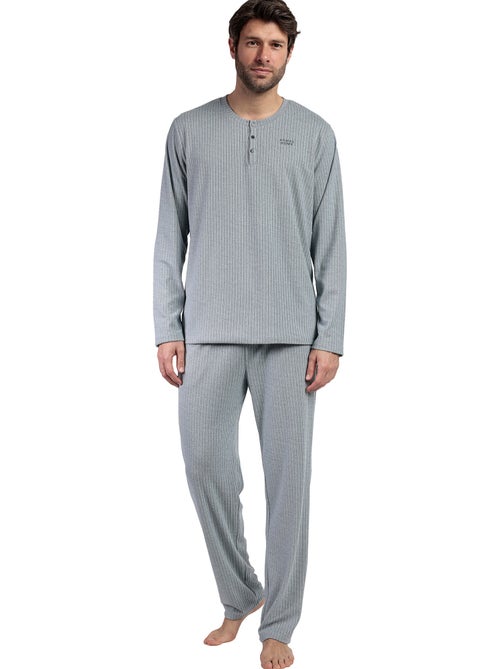 ADMAS HOME Pijama Manga Larga Tapeta Canalé Supersoft para Hombre - Kiabi