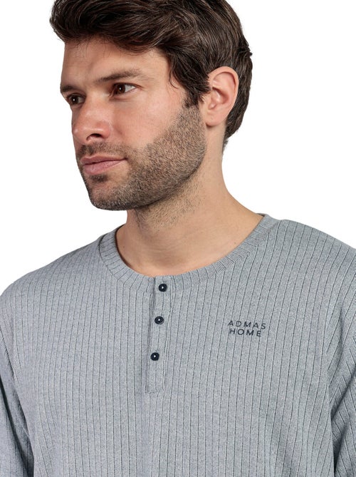 ADMAS HOME Pijama Manga Larga Tapeta Canalé Supersoft para Hombre - Kiabi