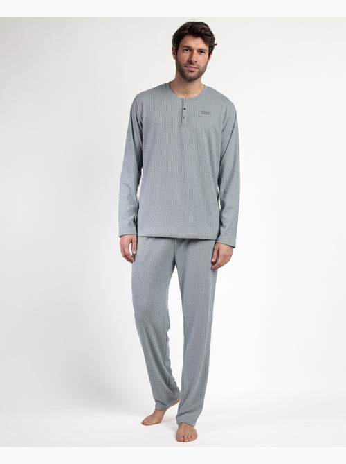 ADMAS HOME Pijama Manga Larga Tapeta Canalé Supersoft para Hombre - Kiabi