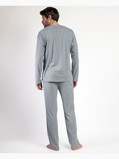 ADMAS HOME Pijama Manga Larga Tapeta Canalé Supersoft para Hombre - Kiabi