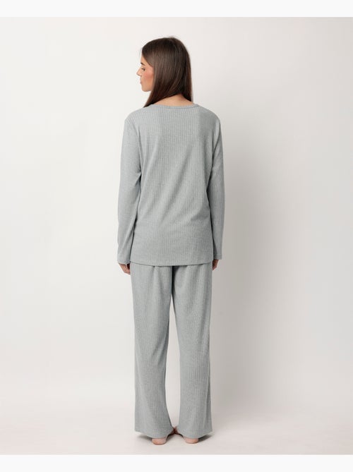 ADMAS HOME Pijama Manga Larga Tapeta Canalé Supersoft para Mujer - Kiabi