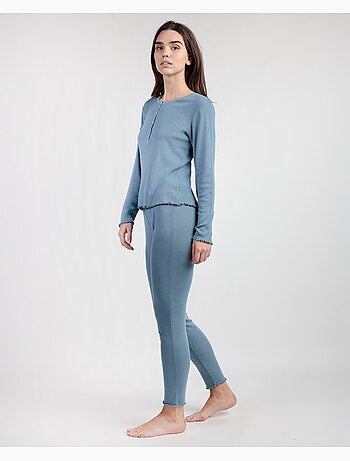 ADMAS HOME Pijama Manga Larga Tapeta Soft Canalé para Mujer