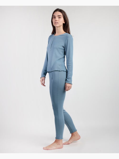 ADMAS HOME Pijama Manga Larga Tapeta Soft Canalé para Mujer - Kiabi