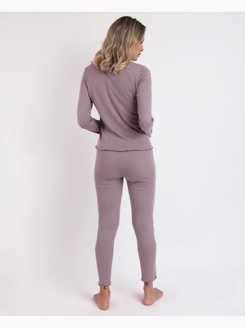 ADMAS HOME Pijama Manga Larga Tapeta Soft Canalé para Mujer - Kiabi ADMAS HOME Pijama Manga Larga Tapeta Soft Canalé para Mujer - Kiabi