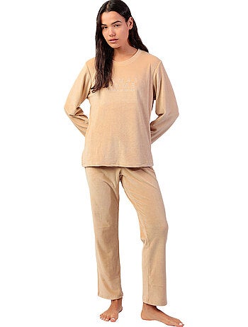 ADMAS HOME Pijama Manga Larga Terciopelo Adm Home para Mujer