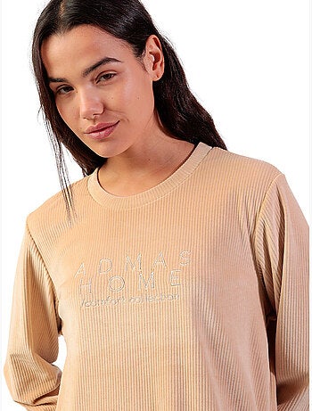 ADMAS HOME Pijama Manga Larga Terciopelo Adm Home para Mujer