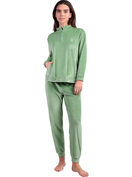 ADMAS HOME Pijama Manga Larga Terciopelo Cremallera Adm Home para Mujer - Kiabi ADMAS HOME Pijama Manga Larga Terciopelo Cremallera Adm Home para Mujer - Kiabi