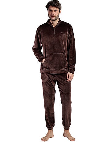 ADMAS HOME Pijama Manga Larga Terciopelo Cuello Alto Corduroy para Hombre