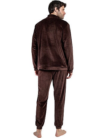 ADMAS HOME Pijama Manga Larga Terciopelo Cuello Alto Corduroy para Hombre