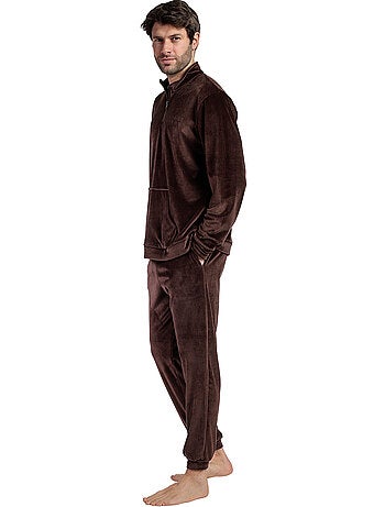 ADMAS HOME Pijama Manga Larga Terciopelo Cuello Alto Corduroy para Hombre