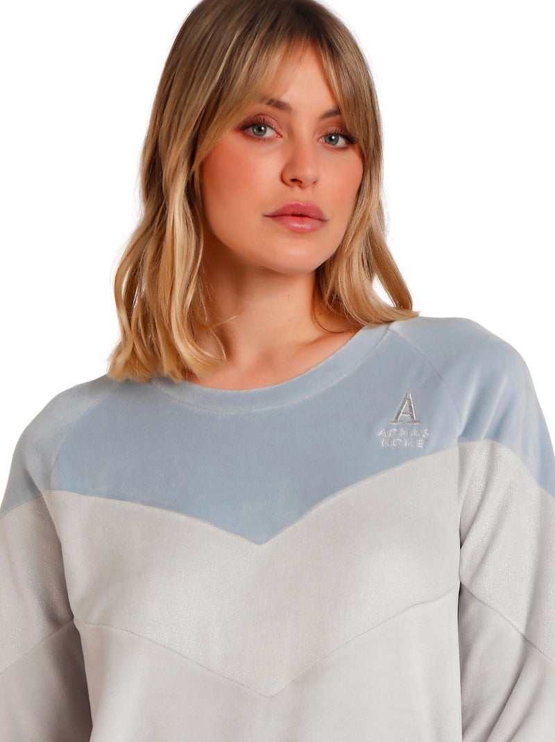 ADMAS HOME Pijama Manga Larga Velvet Soft Home para Mujer Gris - Kiabi